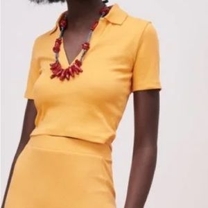 ZARA collared crop top